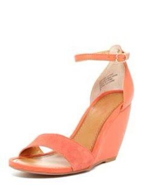 Seychelles Coral Ankle-Strap Wedge Sandals